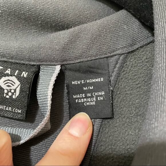 Mountain Hardware Grey Mens Full Zip Jacket M Charcoal Gray Lightweight Coat - Picture 6 of 14